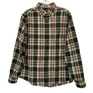 Eddie Bauer Forest Green Plaid Button Down Shirt